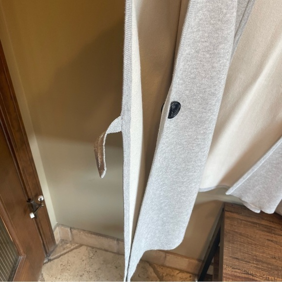 Lilla P Longline Open Front Ruana Sweater Gray Ribbed Knit Womens One Size OS - Picture 5 of 8